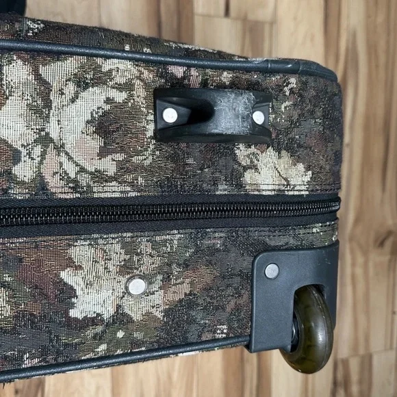 Vintage Atlantic Brown and Green Floral Travel Bag
